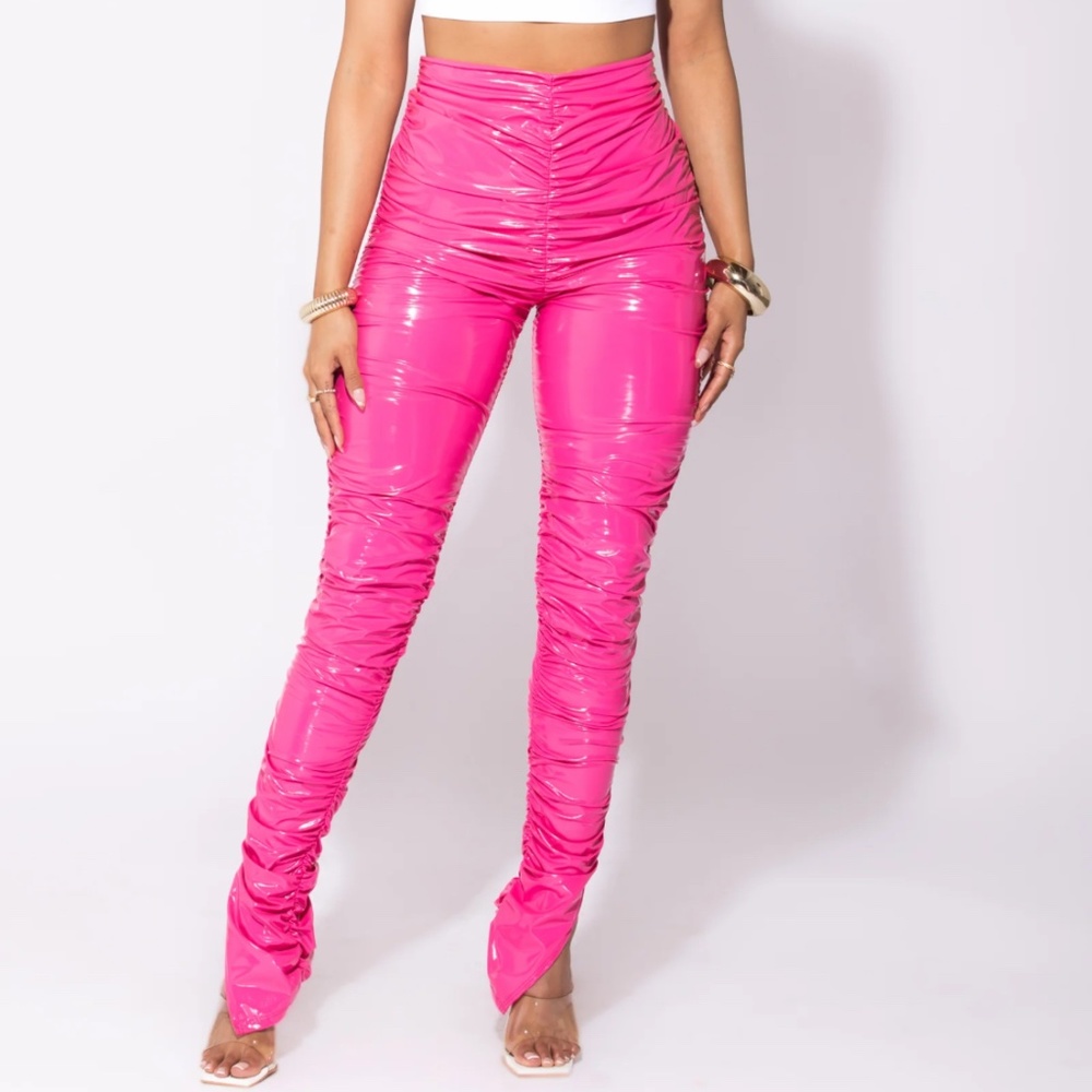 Pink Barbie core ruched pants